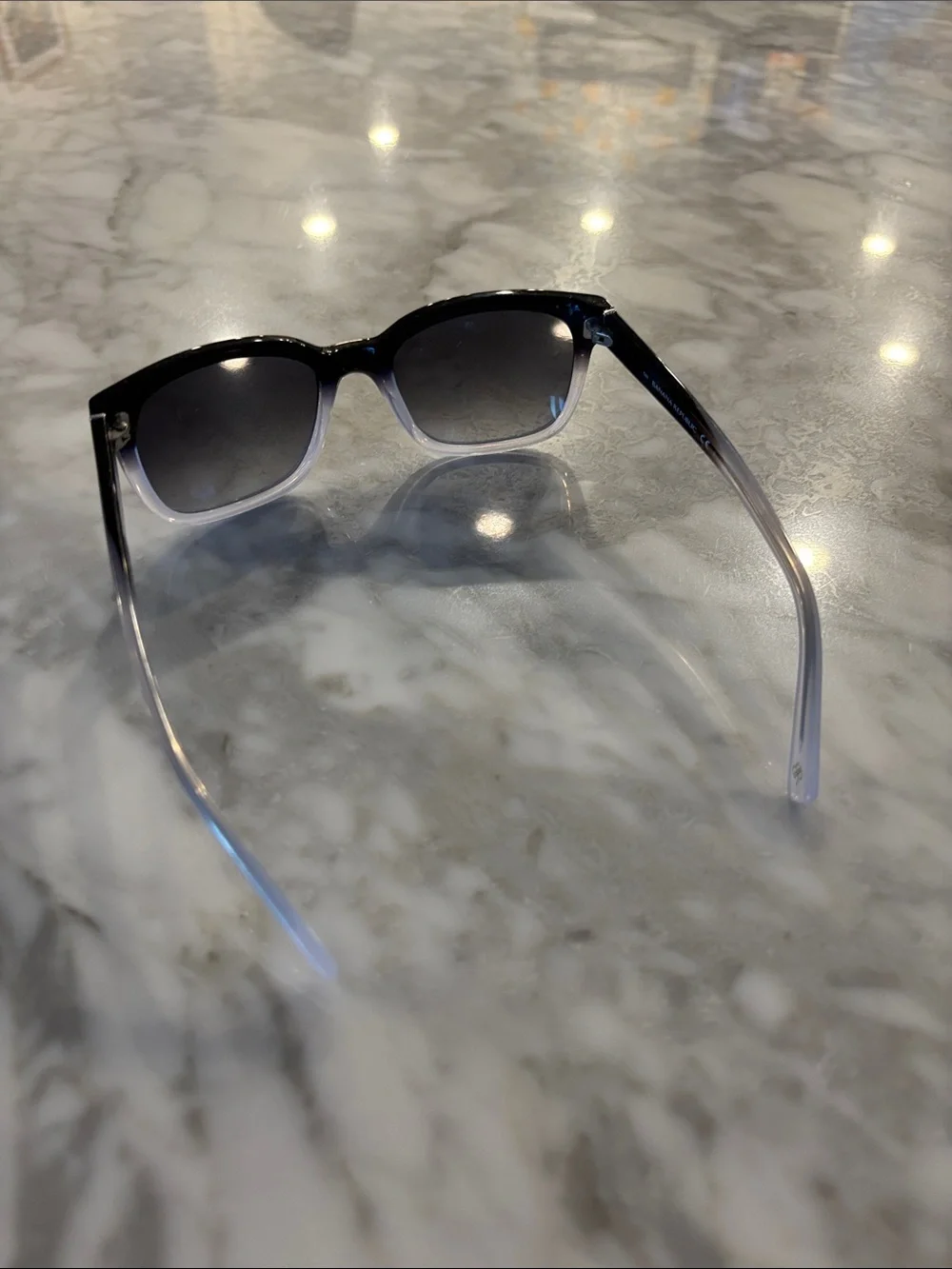 Banana Republic Black-to-Clear Ombre Sunglasses with Smoke Lenses